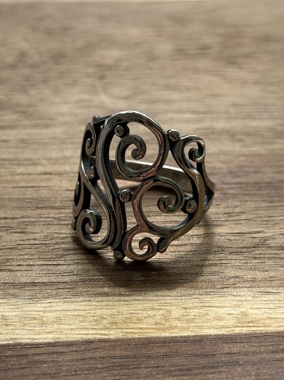 Retired James Avery Open Sorrento Sterling Silver Ring Size 7